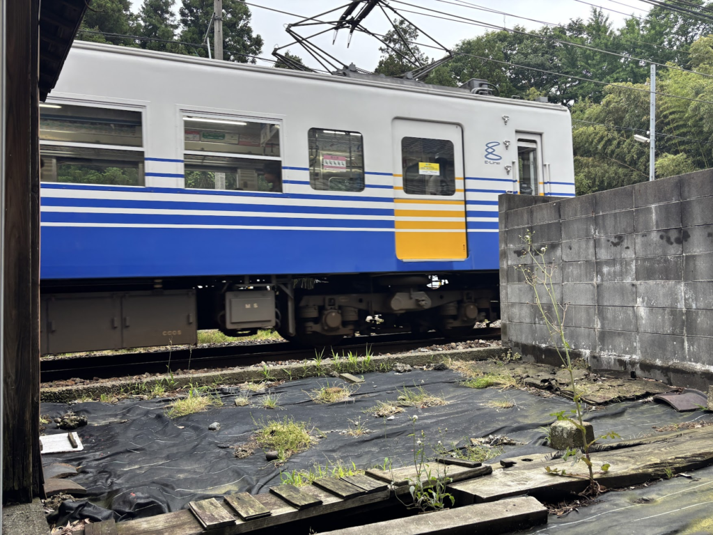 田辺酒造の近くを走る電車